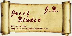 Josif Mindić vizit kartica